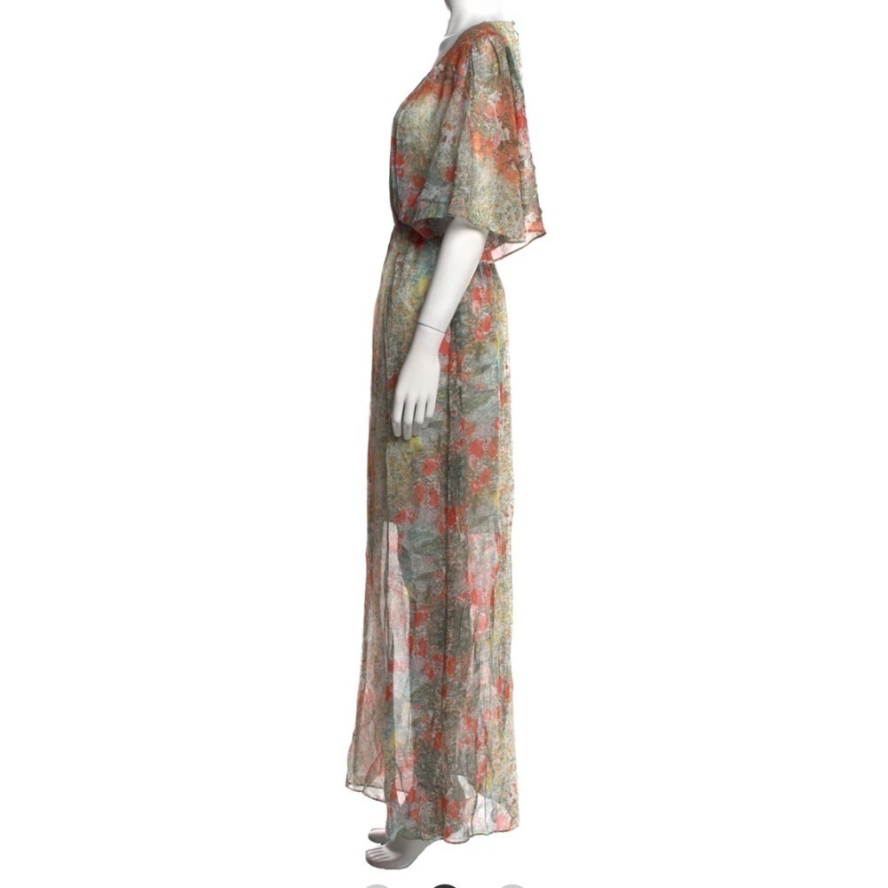 Alice + Olivia Floral Maxi Silk Dress XS Wedding Spring Bridal - Picture 2 of 15